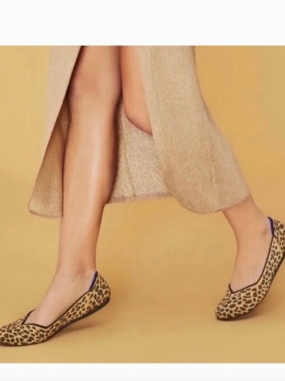 Rothy's The Round Toe Ballet Flat Shoes Slip On Spotted Leopard Print Size 8.5